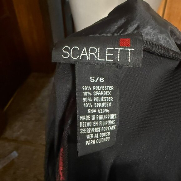 90s Scarlett Red and Black Velvet Dress - Picture 6 of 6